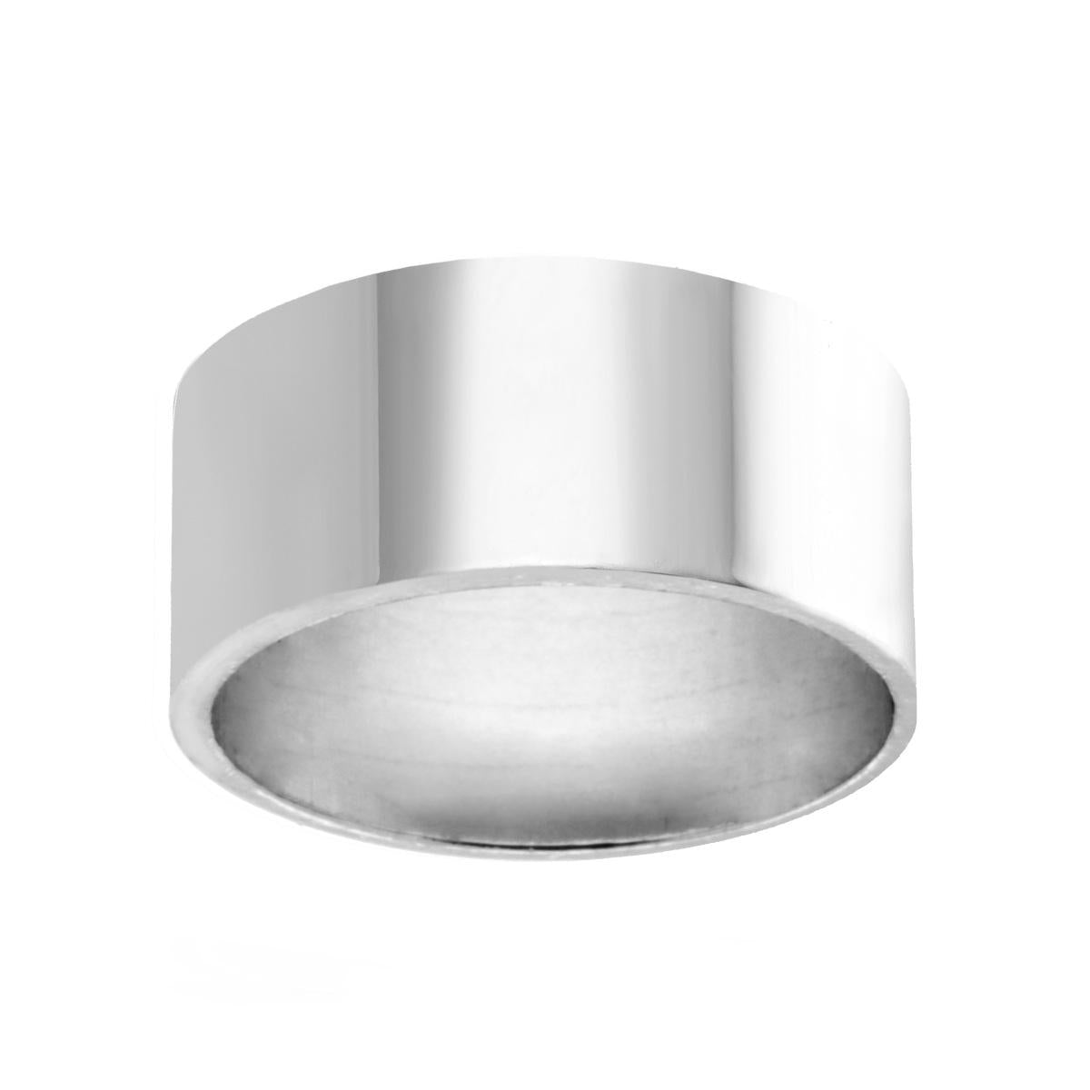 Anello a Fascia mm 9 con lavorazione Liscia e Lucida in ARGENTO 925 Galvanica Rodio