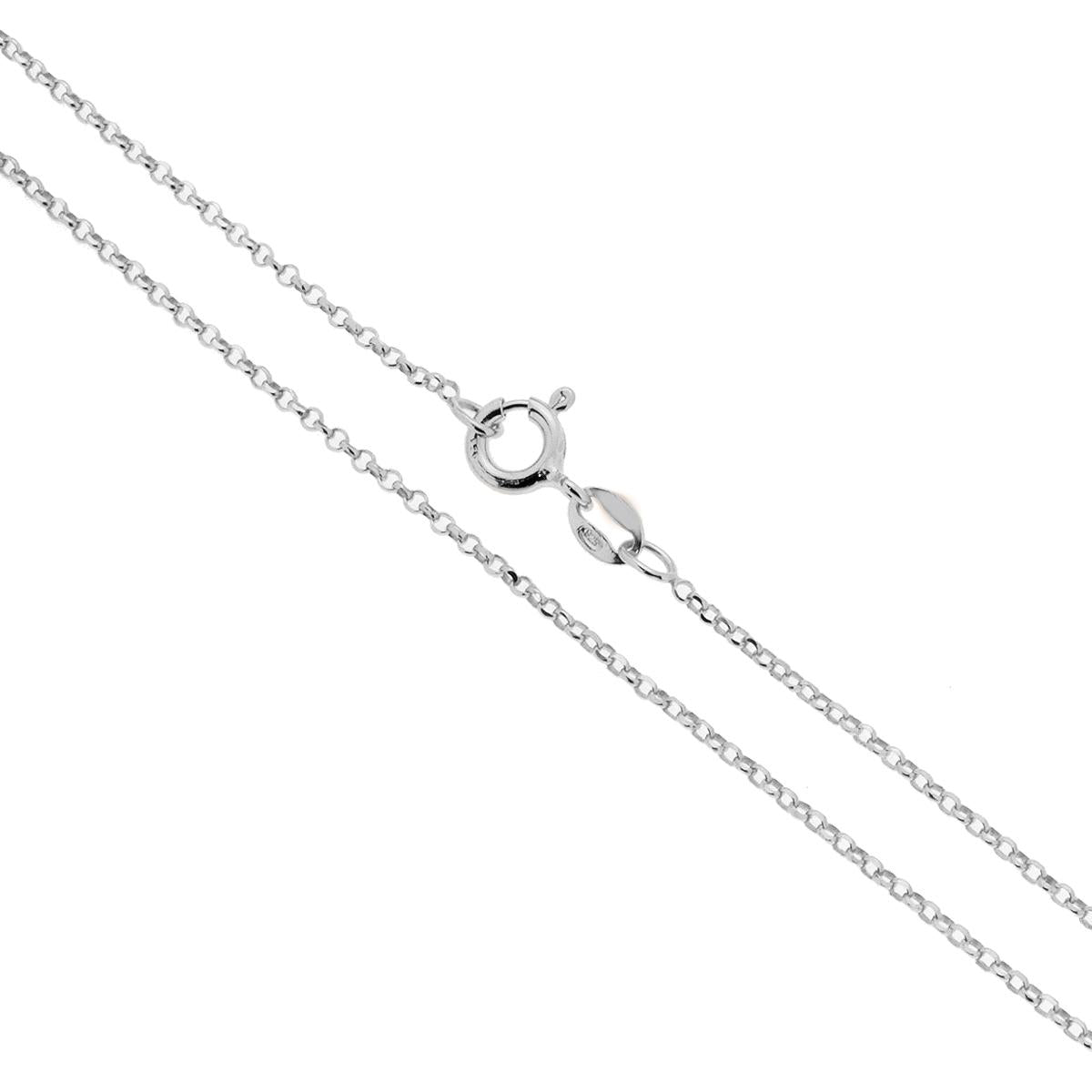 Catena Rolo Diamantata 022 sezione mm 1.5 lunghezza cm 45 in ARGENTO 925 Galvanica Rodio