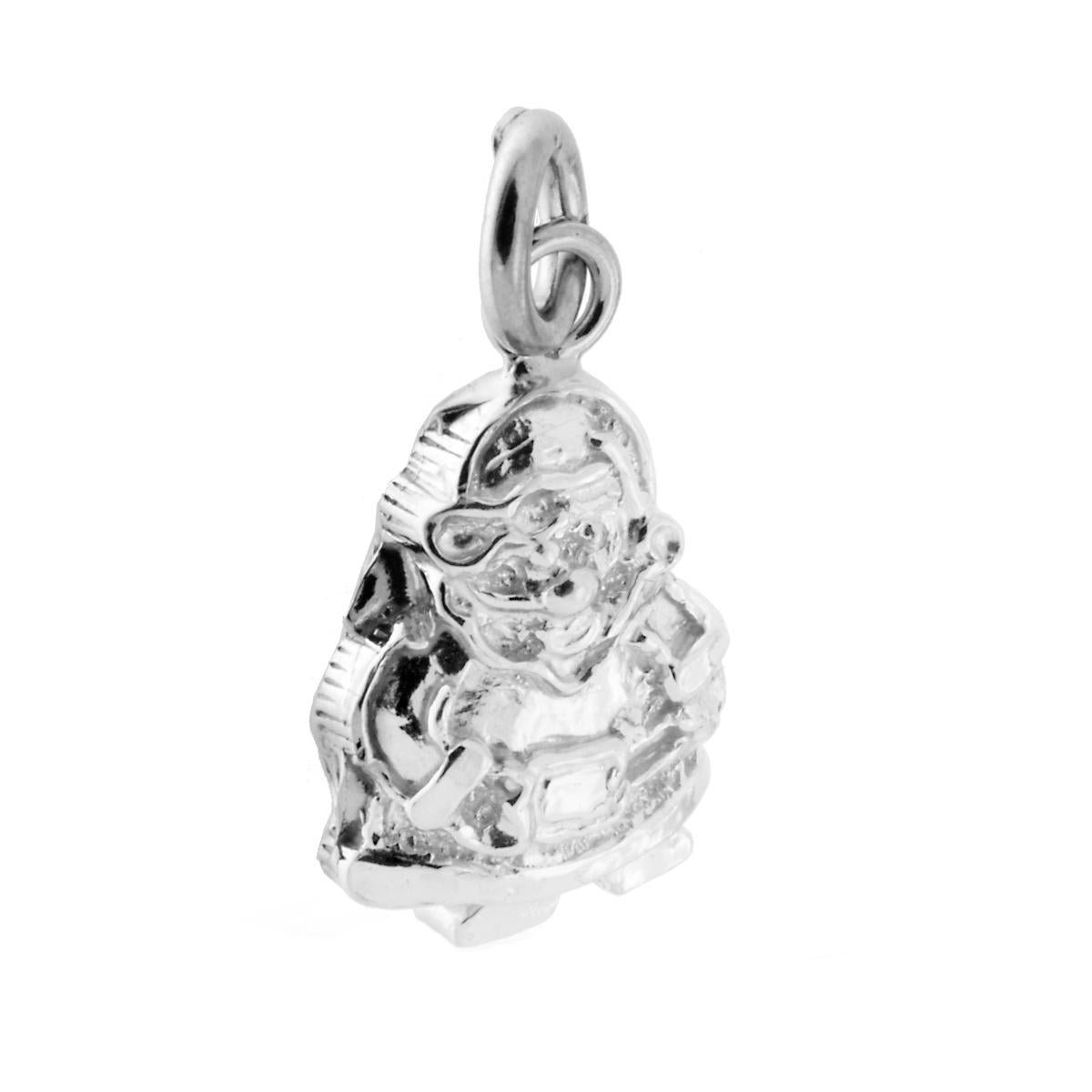 Ciondolo Babbo Natale in ARGENTO 925 Galvanica Rodio