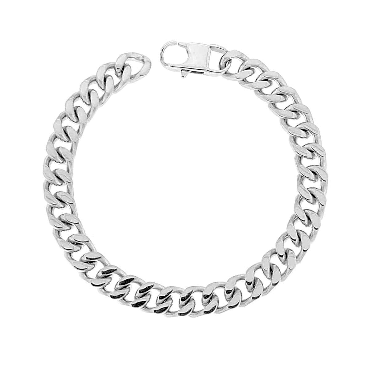 Bracciale Catena Grumetta Diamantata mm 8.2 in ACCIAIO