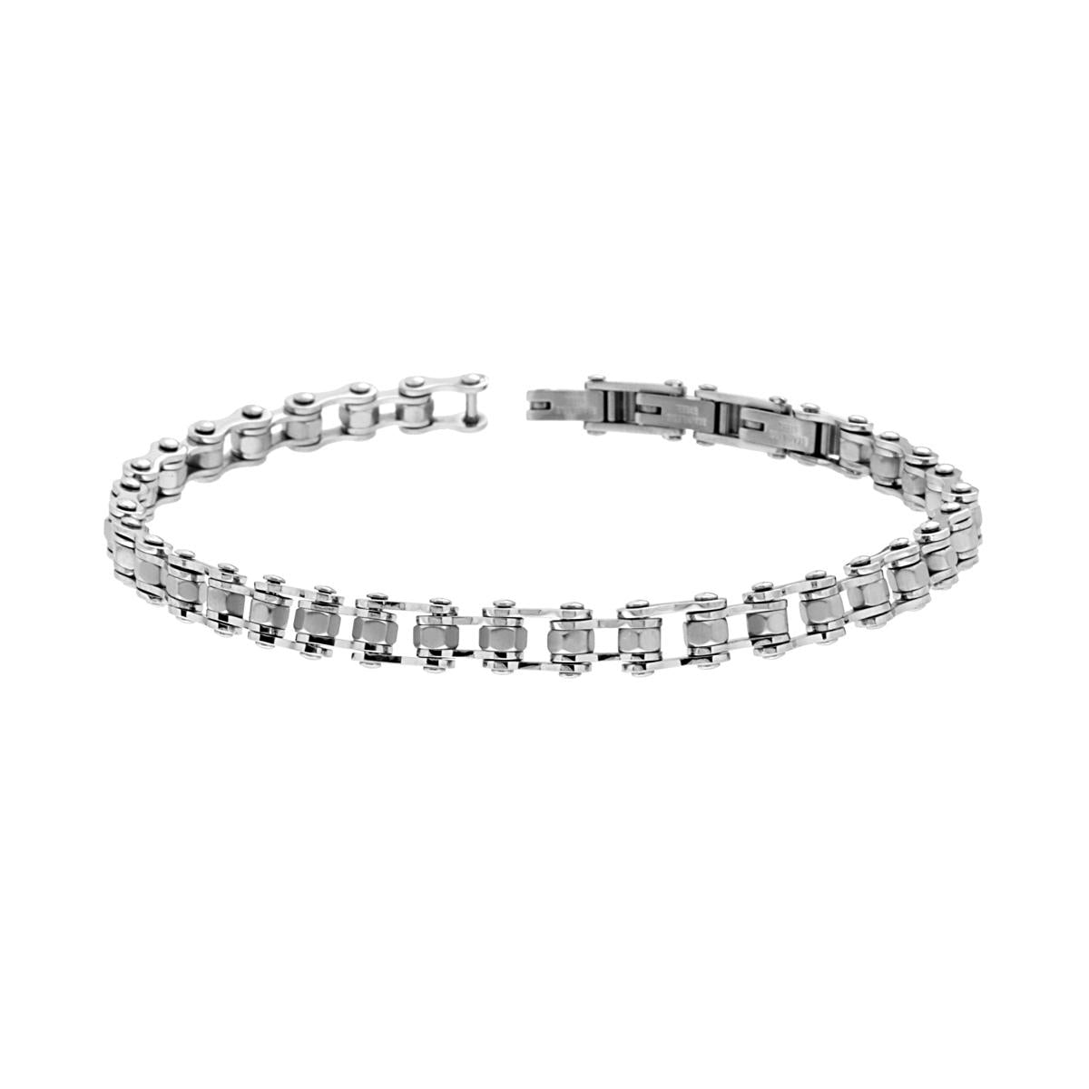 Bracciale Uomo Imperniato Catena Bicicletta mm 6.2 in ACCIAIO