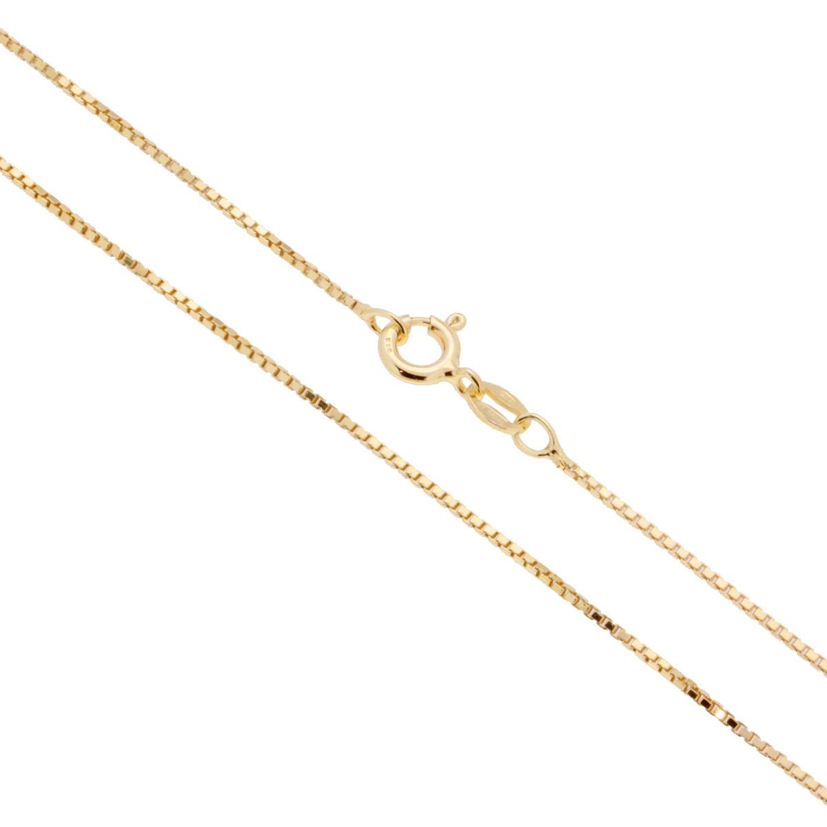 Catena Veneziana Diamantata 019 sezione mm 1.0 lunghezza cm 80 in ARGENTO 925 Galvanica Oro