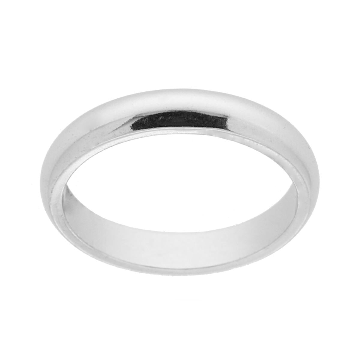 Anello Fede Classica Bombata Lucida mm 3.5 in ARGENTO 925 Galvanica Rodio