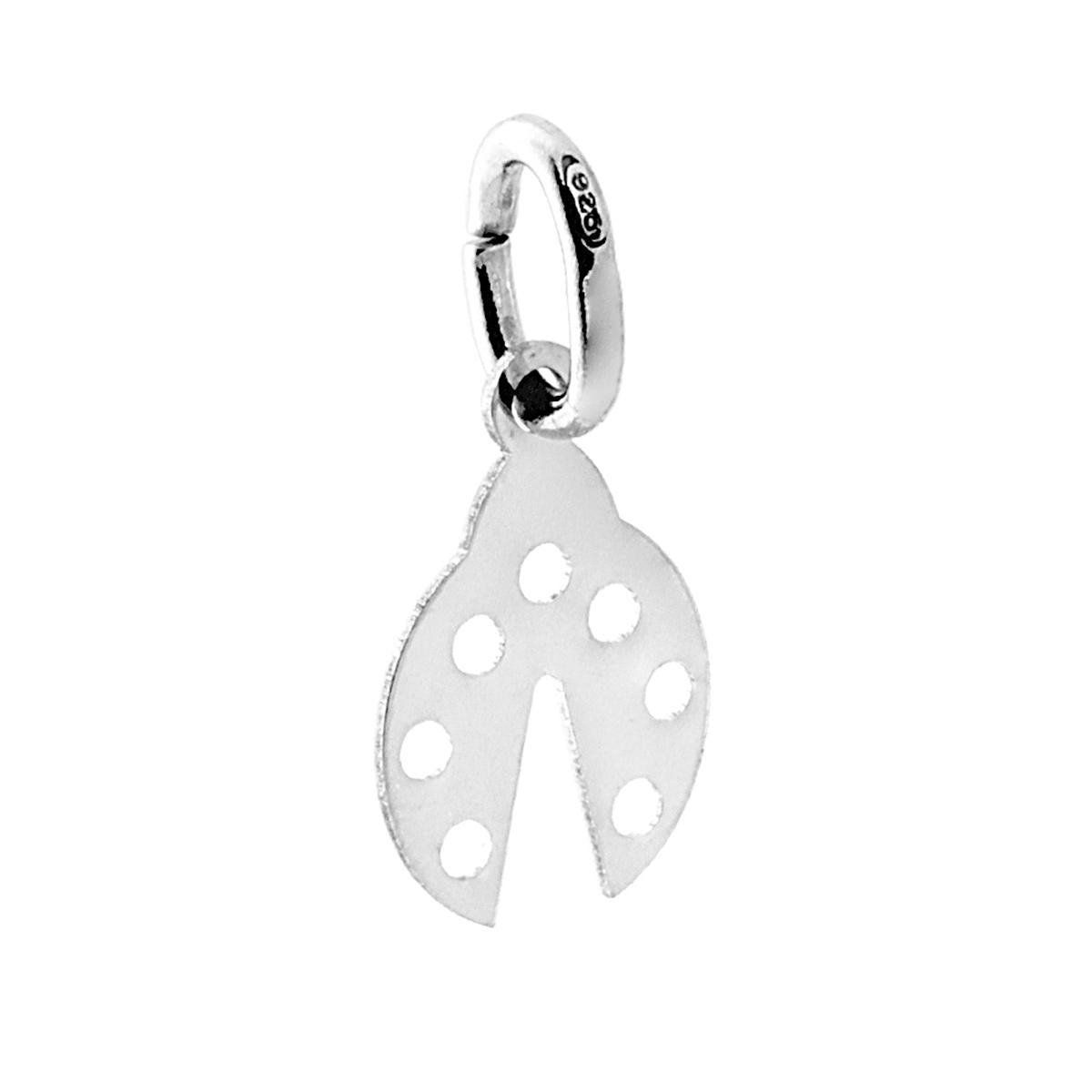 Ciondolo Portafotuna Coccinella in ARGENTO 925 Galvanica Rodio