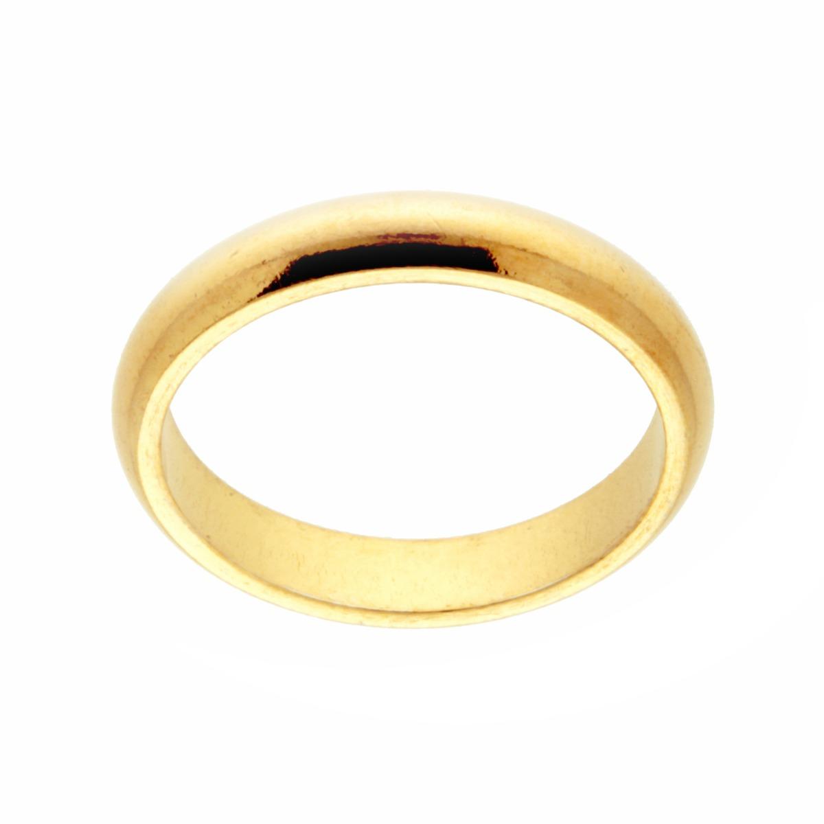 Anello Fede Classica Bombata Lucida mm 3.5 in ARGENTO 925 Galvanica Oro