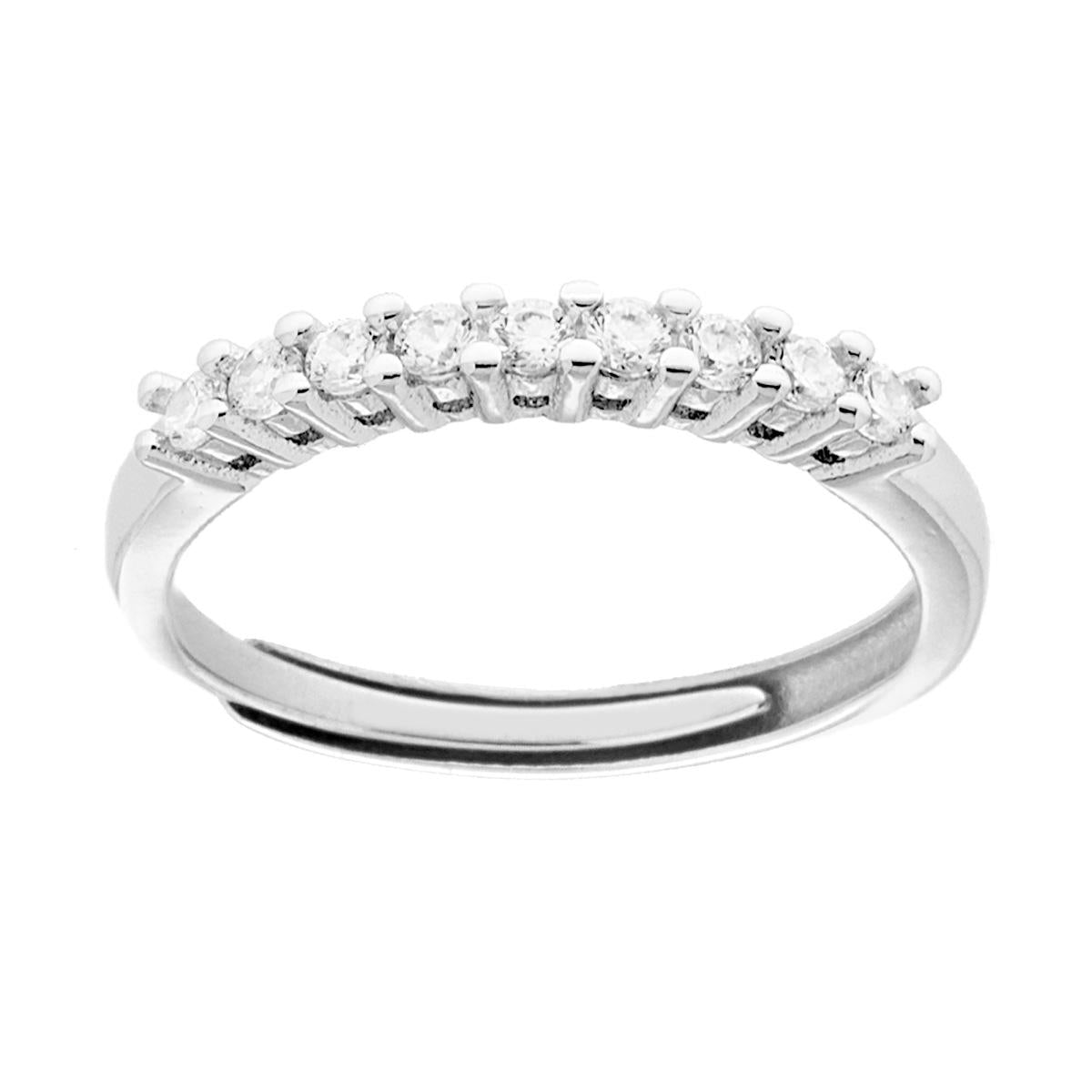 Anello Veretta con Cubic Zirconia Bianchi mm 2.5 in ARGENTO 925 Galvanica Rodio