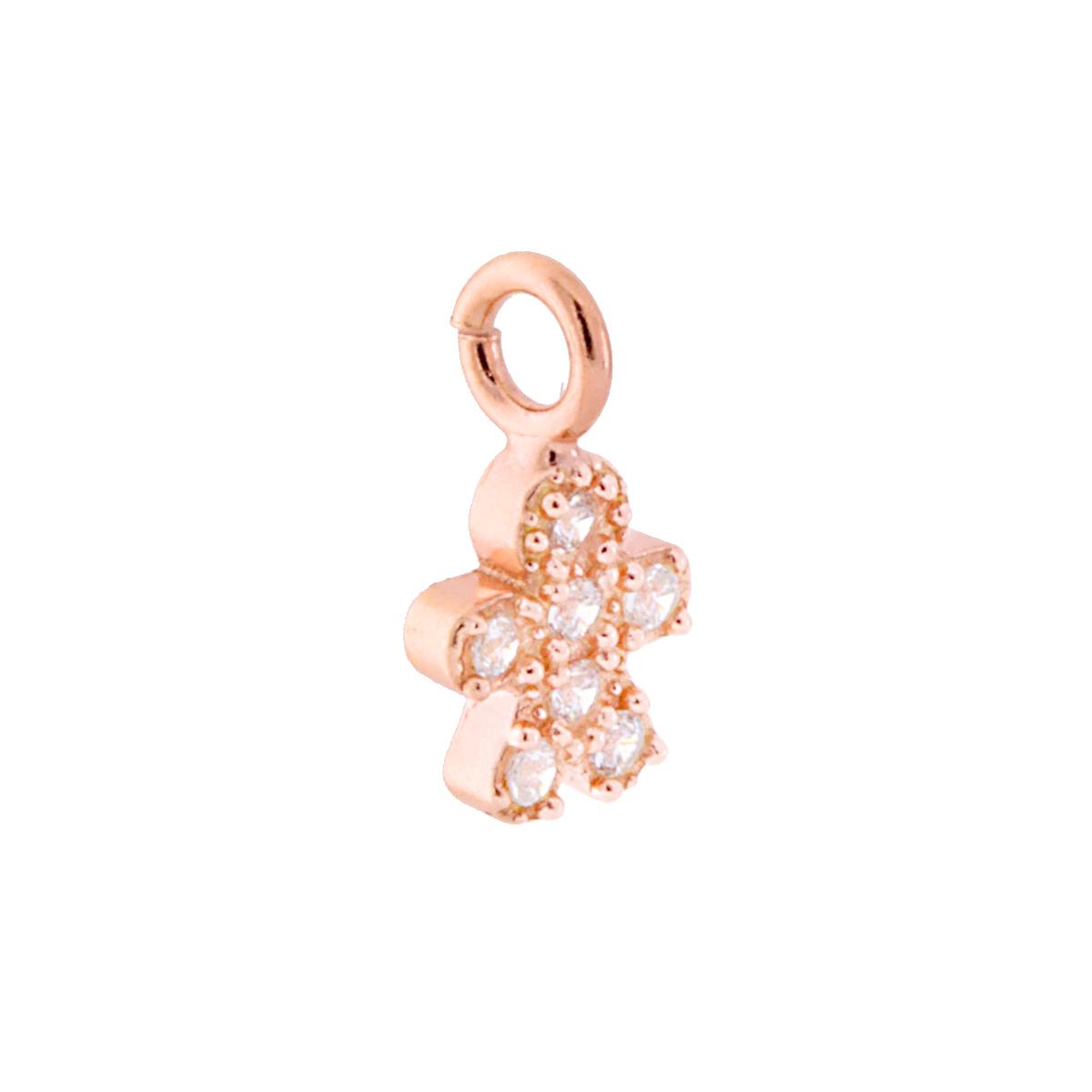 Ciondolo Bimbo con Zirconi Bianchi in ARGENTO 925 Galvanica Rosa