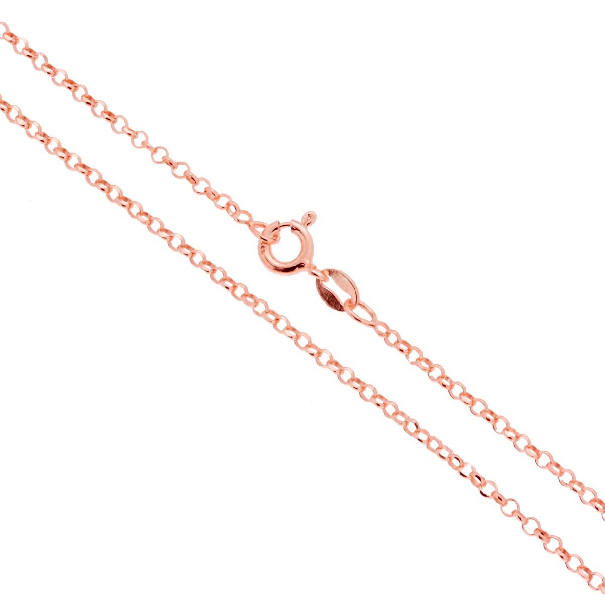 Catena Rolo Diamantata 027 sezione mm 2.1 lunghezza cm 40 in ARGENTO 925 Galvanica Rosa