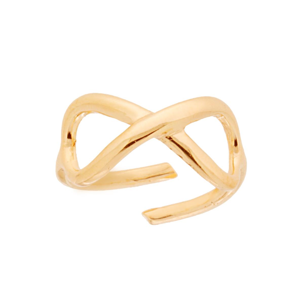 Anello con Infinito con lavorazione lucida in ARGENTO 925 Galvanica Oro