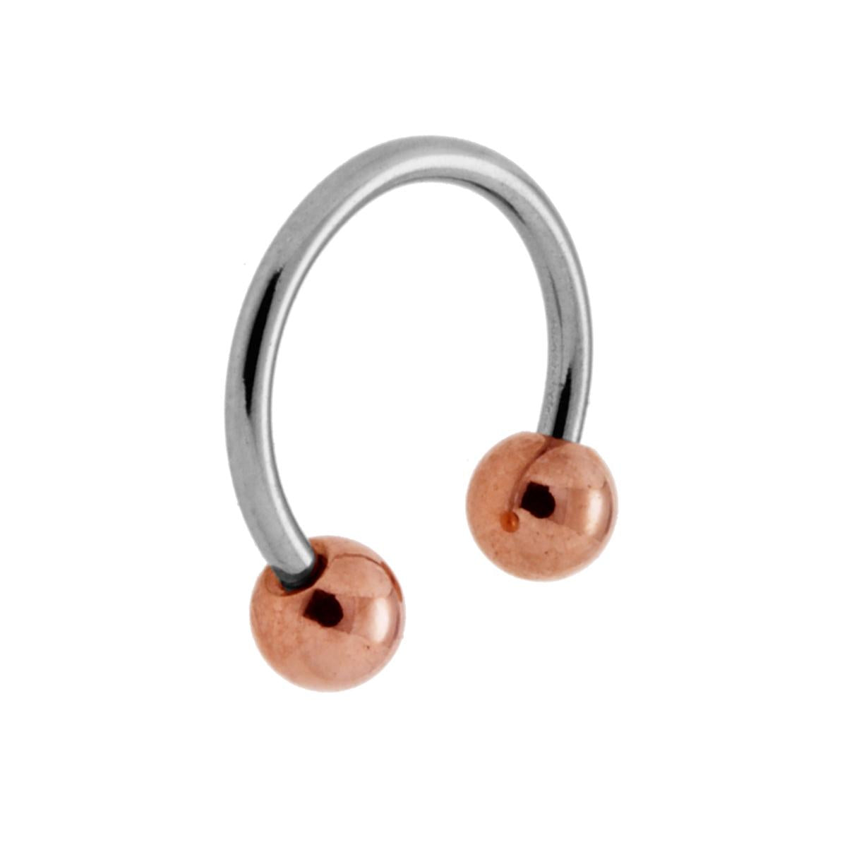 Body Piercing Circular Barbell mm 12.5 con Palline in mm 4 Galvanica Rosa in ACCIAIO Chirurgico