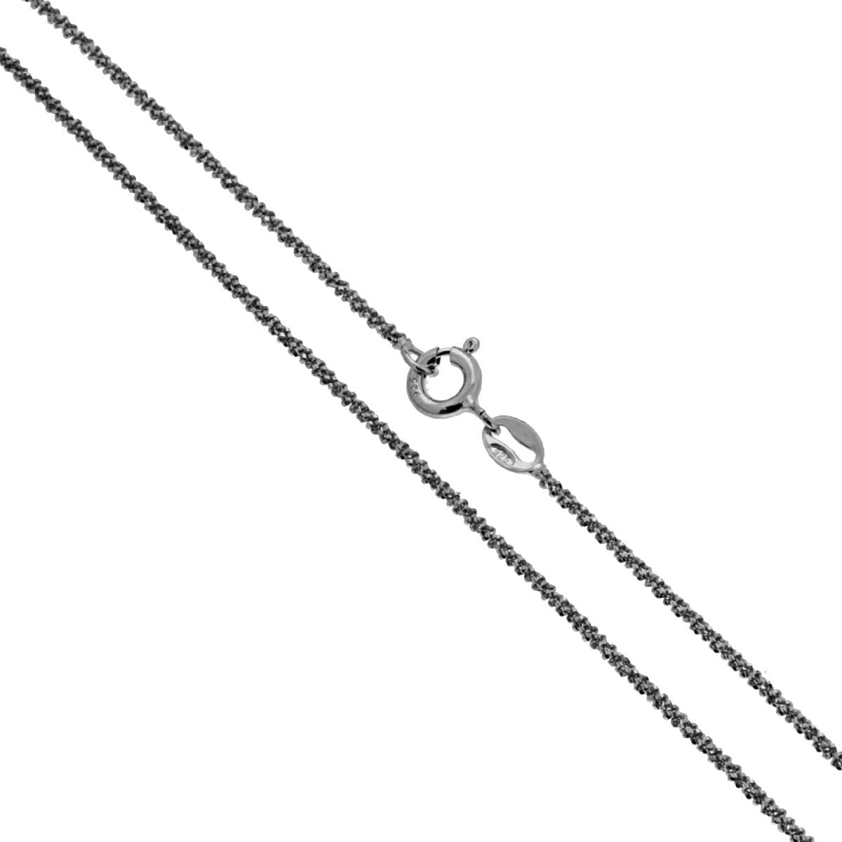 Catena Disco Diamantata 025 sezione mm 1.5 lunghezza cm 80 in ARGENTO 925 Galvanica Rutenio