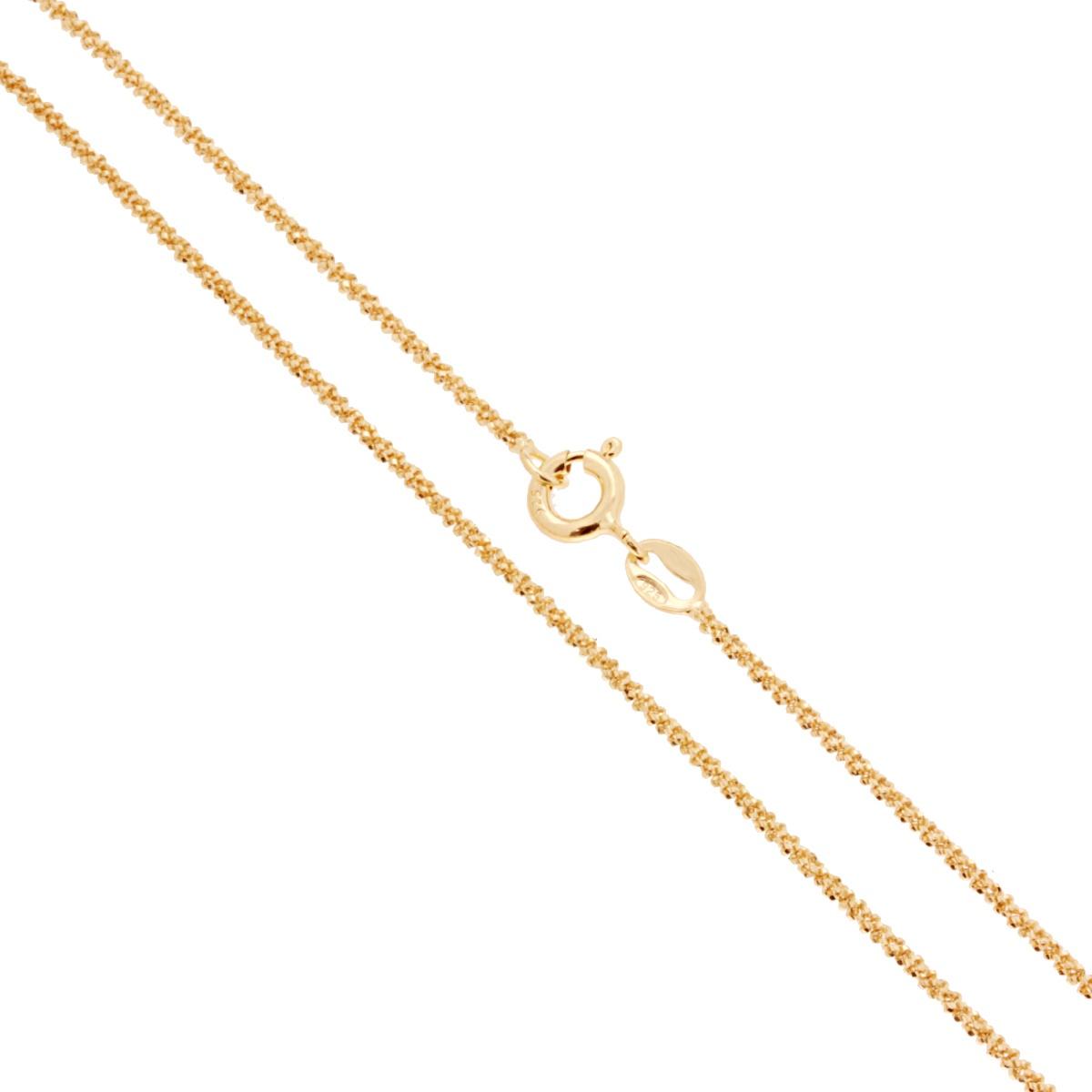 Catena Disco Diamantata 025 sezione mm 1.5 lunghezza cm 60 in ARGENTO 925 Galvanica Oro