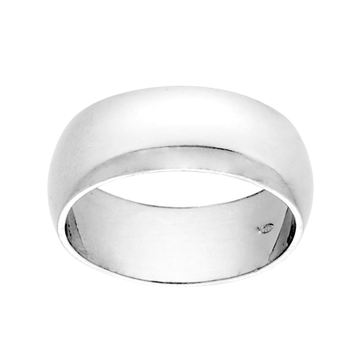 Anello Fede Classica Bombata Lucida mm 7.2 in ARGENTO 925 Galvanica Rodio