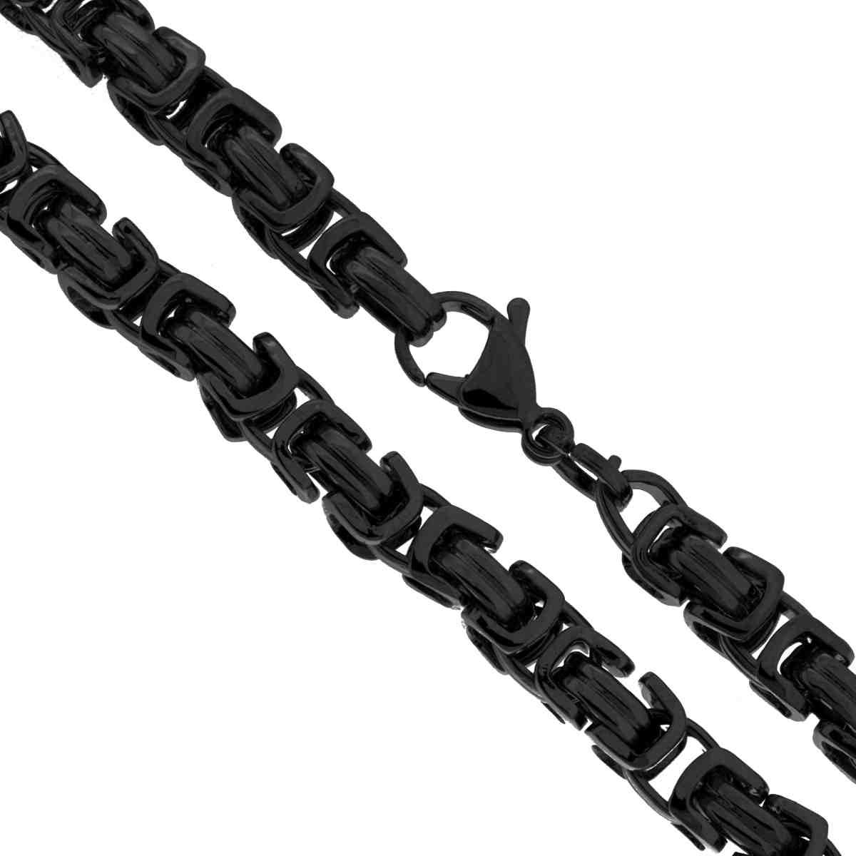 Catena Bizantina sezione mm 6,5 lunghezza cm 55 in ACCIAIO colore Nero