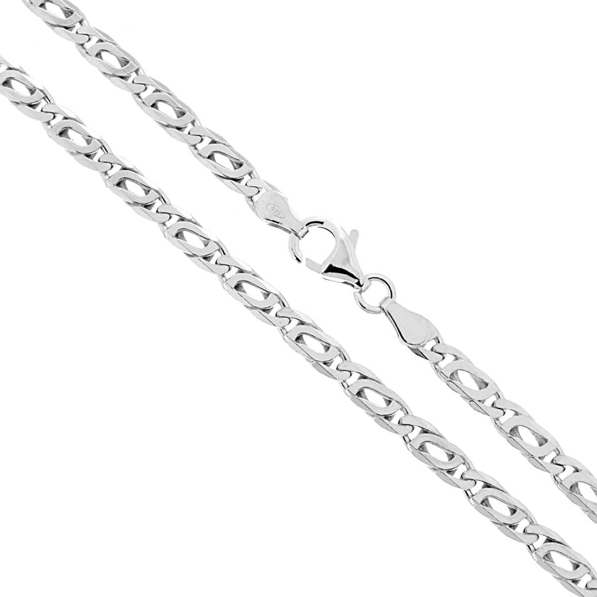 Catena Occhio di Pernice Diamantata 100 sezione mm 4 lunghezza cm 50 in ARGENTO 925 Galvanica Rodio