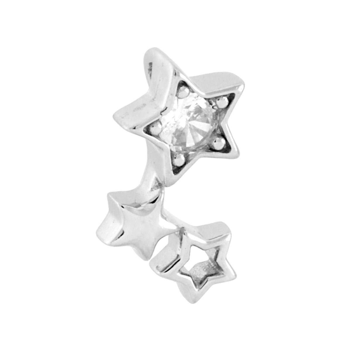 Ciondolo Stelle con Cubic Zirconia Bianchi in ARGENTO 925 Galvanica Rodio