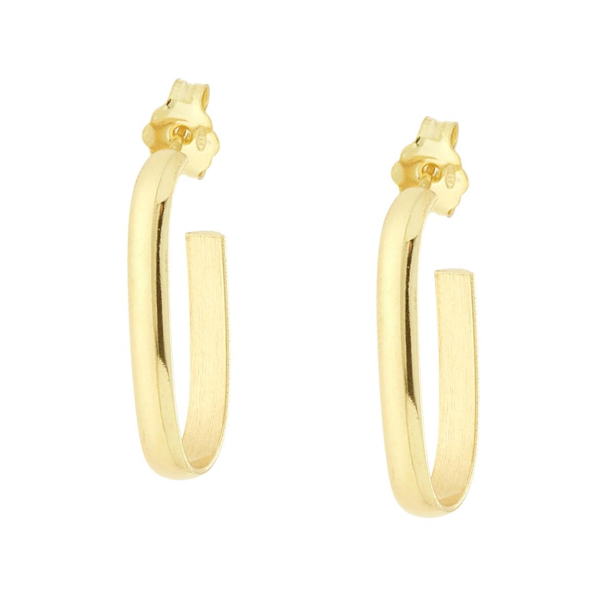 Orecchini Cerchio Ovale a fascia in ARGENTO 925 Galvanica Oro