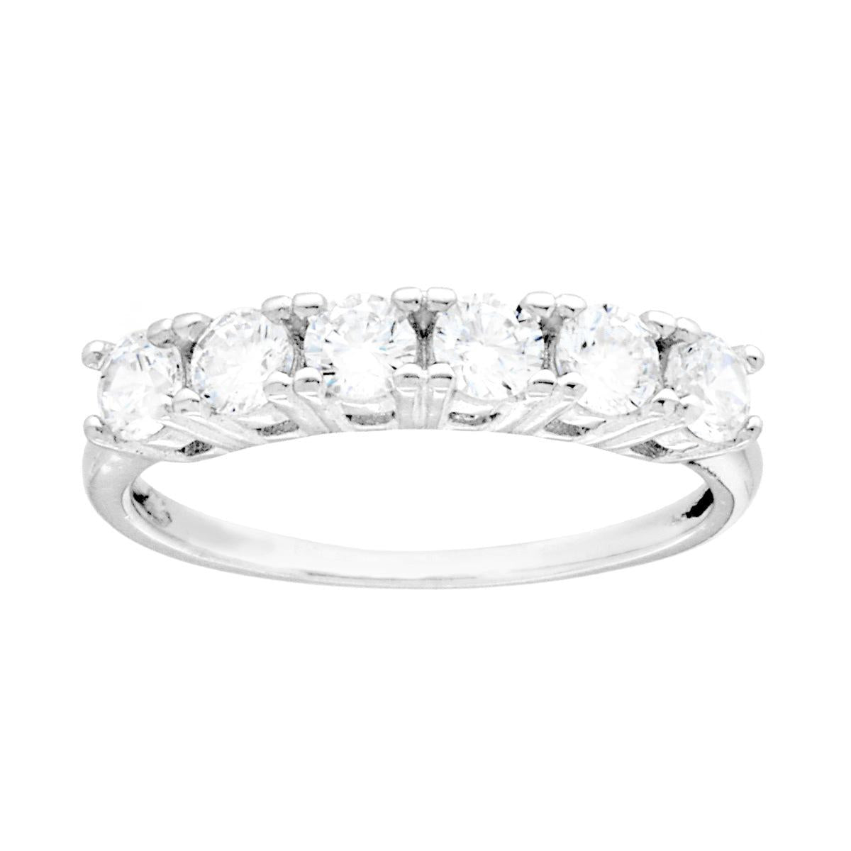 Anello Veretta con Cubic Zirconia Bianchi mm 3 in ARGENTO 925 Galvanica Rodio