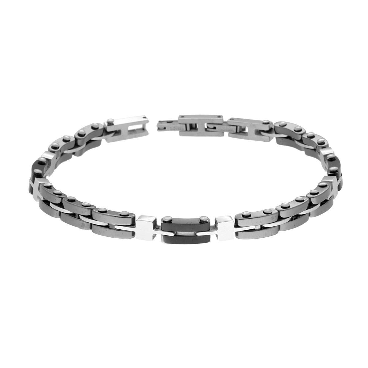 Bracciale Uomo Catena Imperniata in Ceramica Antracite in ACCIAIO