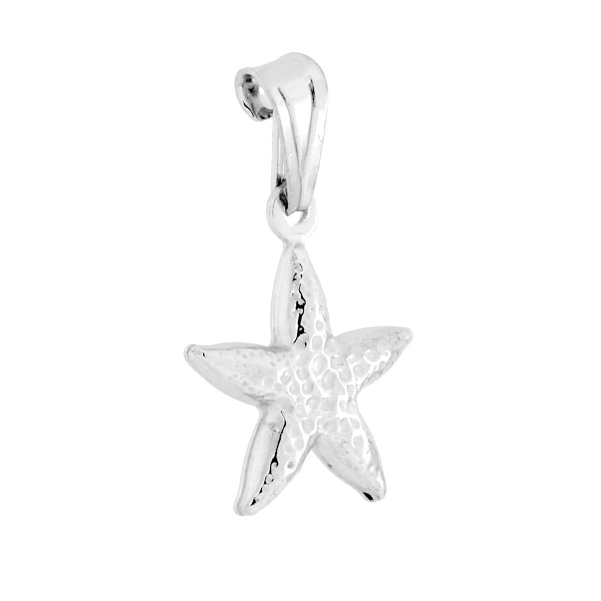 Ciondolo Stella Marina in ARGENTO 925 Galvanica Rodio