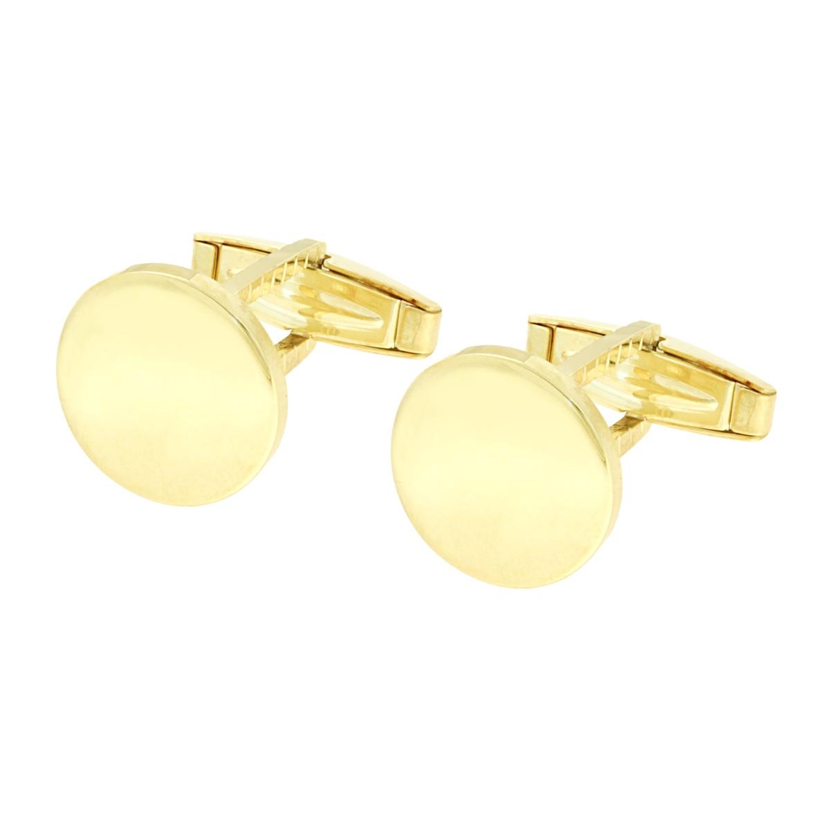 Accessori Gemelli Uomo forma Tonda plain mm 15 in ARGENTO 925 Galvanica Oro