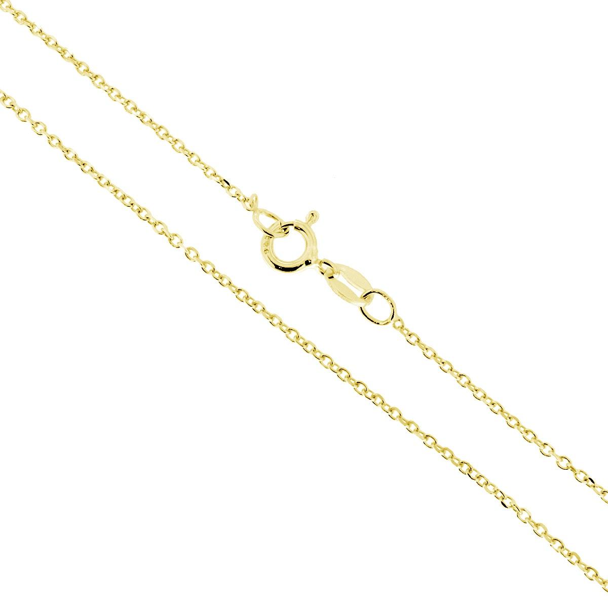 Catena Forzatina 035 sezione mm 1.4 lunghezza cm 45 in ARGENTO 925 Galvanica Oro