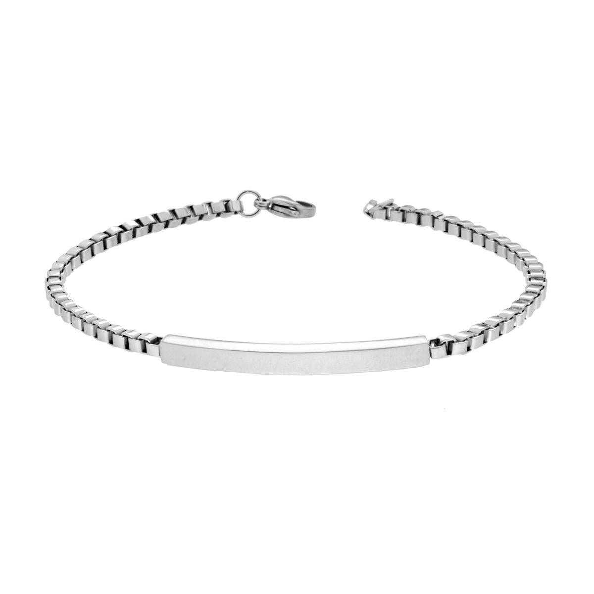 Bracciale Uomo Catena Veneziana con Targa in ACCIAIO