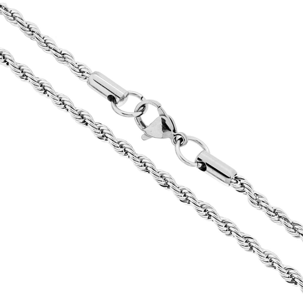 Catena Corda Diamantata sezione mm 2.8 lunghezza cm 60 in ACCIAIO