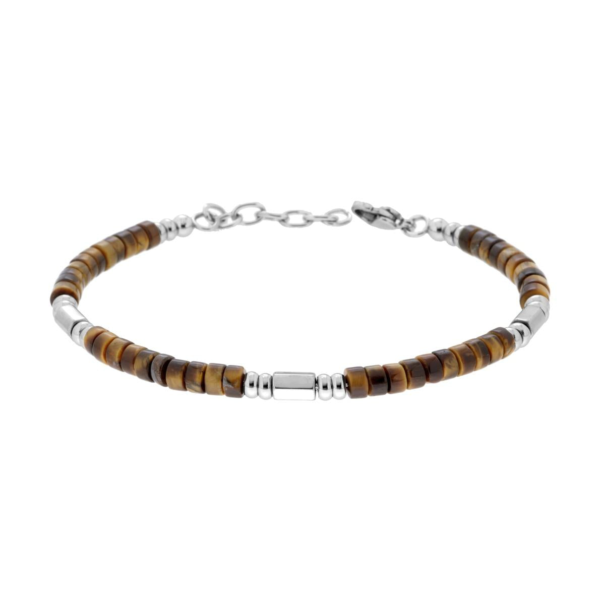 Bracciali Catena con Pietre colore Occhio di Tigre e Accessori in ACCIAIO