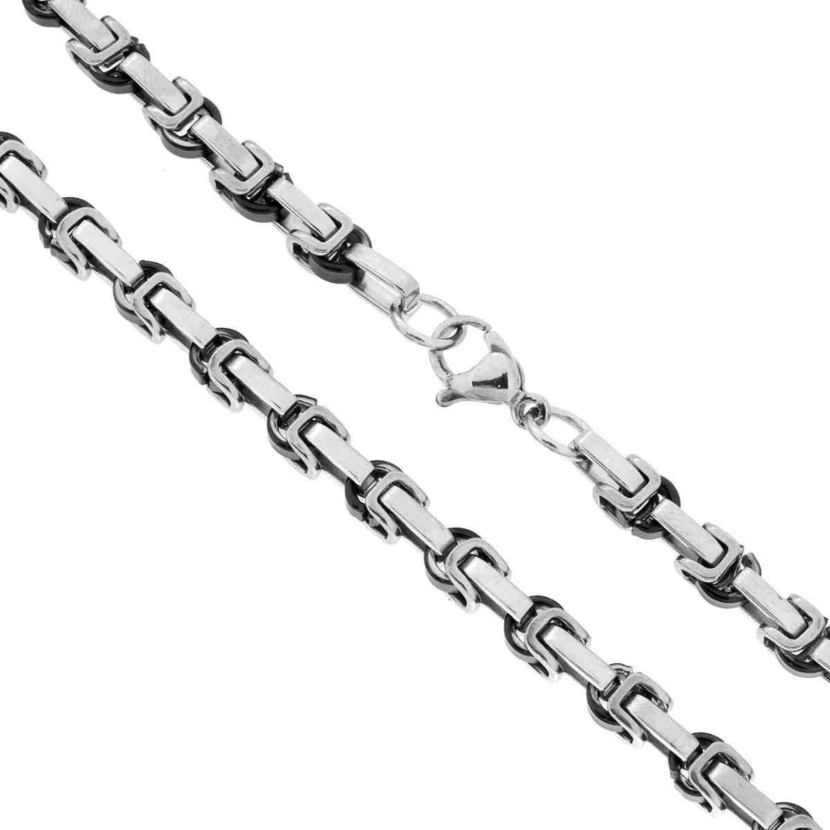 Catena Catena Bizantina allungata Nero sezione mm 4.2 lunghezza cm 50 in ACCIAIO