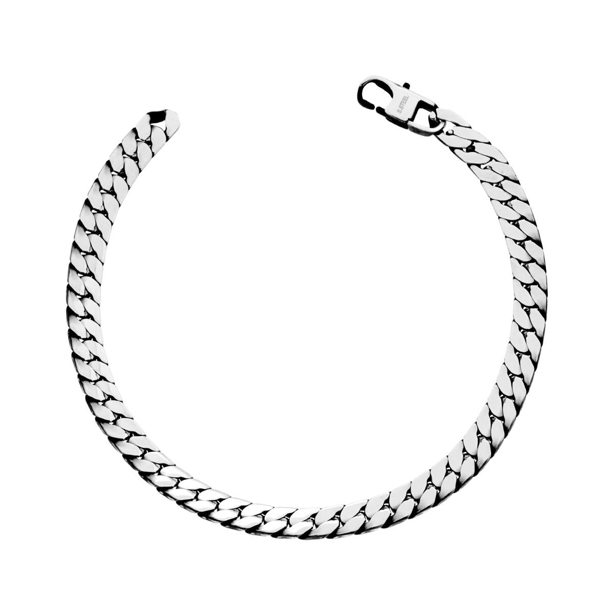 Bracciale Catena Grumetta Piatta mm 6 in ACCIAIO