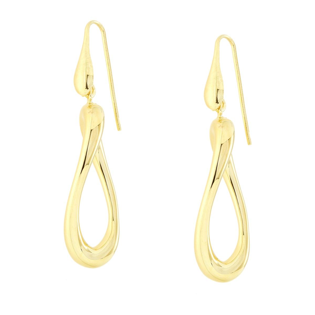 Orecchini Ovale Ritorto pendente in ARGENTO 925 Galvanica Oro