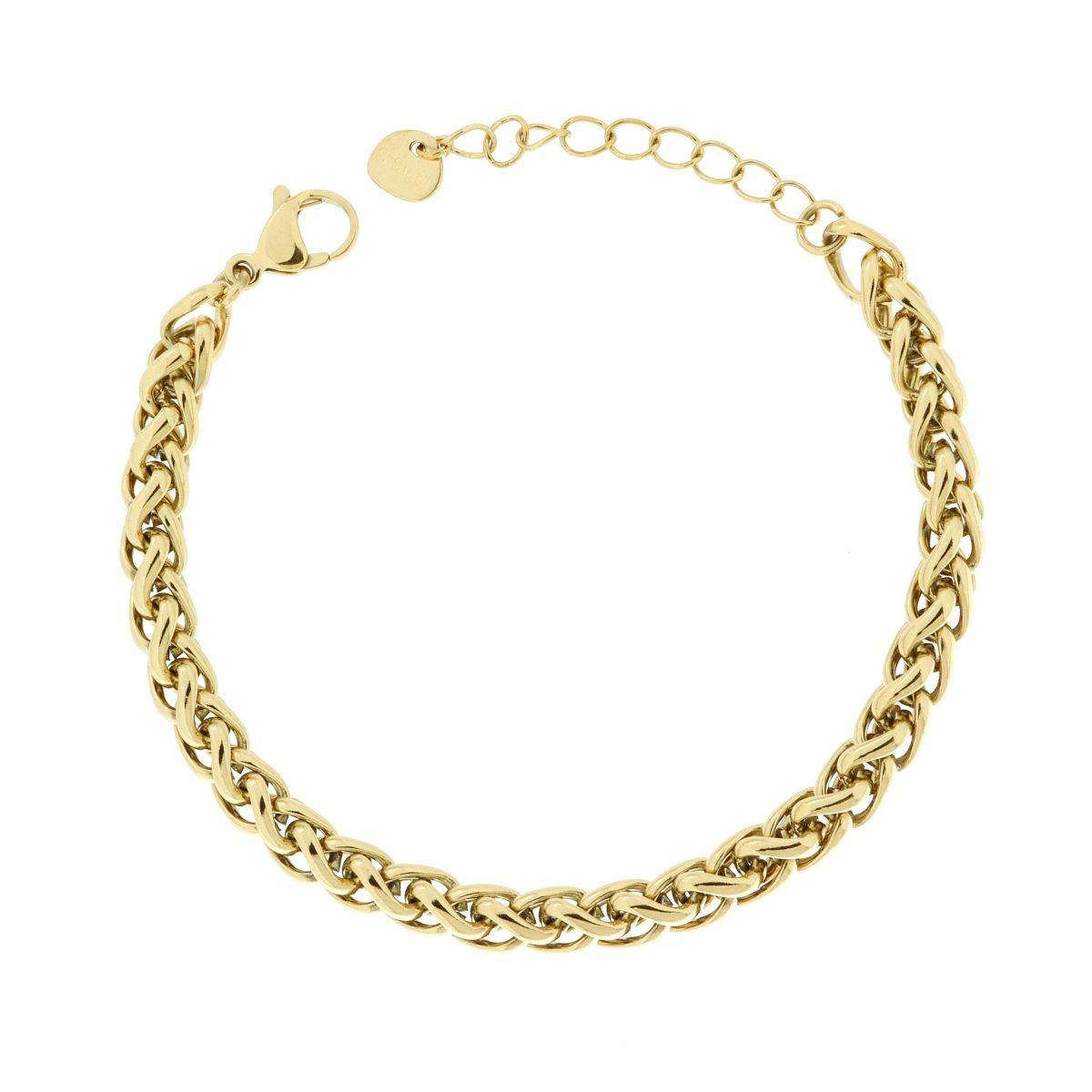 Bracciale Catena Spiga in ACCIAIO colore Oro