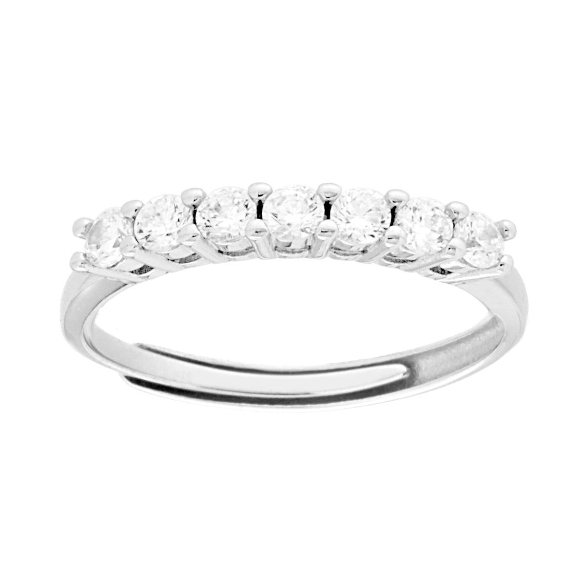 Anello Veretta con Cubic Zirconia Bianchi mm 2.8 in ARGENTO 925 Galvanica Rodio