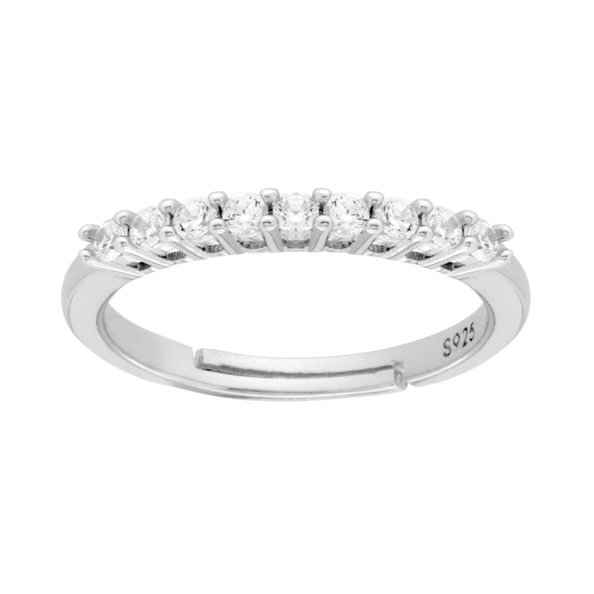 Anello Veretta con Cubiic Zirconia Bianchi mm 2 in ARGENTO 925 Galvanica Rodio