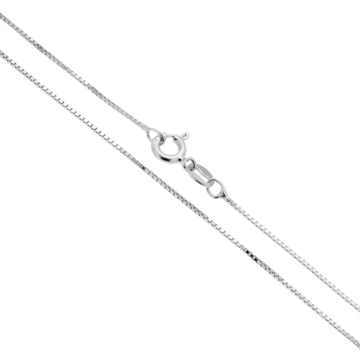 Catena Veneziana Diamantata 015 sezione mm 0.8 lunghezza cm 80 in ARGENTO 925 Galvanica Rodio