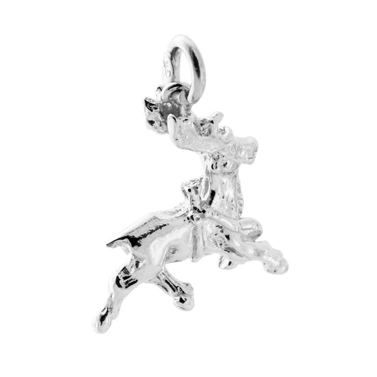 Ciondolo Renna di Babbo Natale in ARGENTO 925 Galvanica Rodio