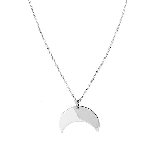 Collana con Luna in ARGENTO 925 Galvanica Rodio<BR><BR>