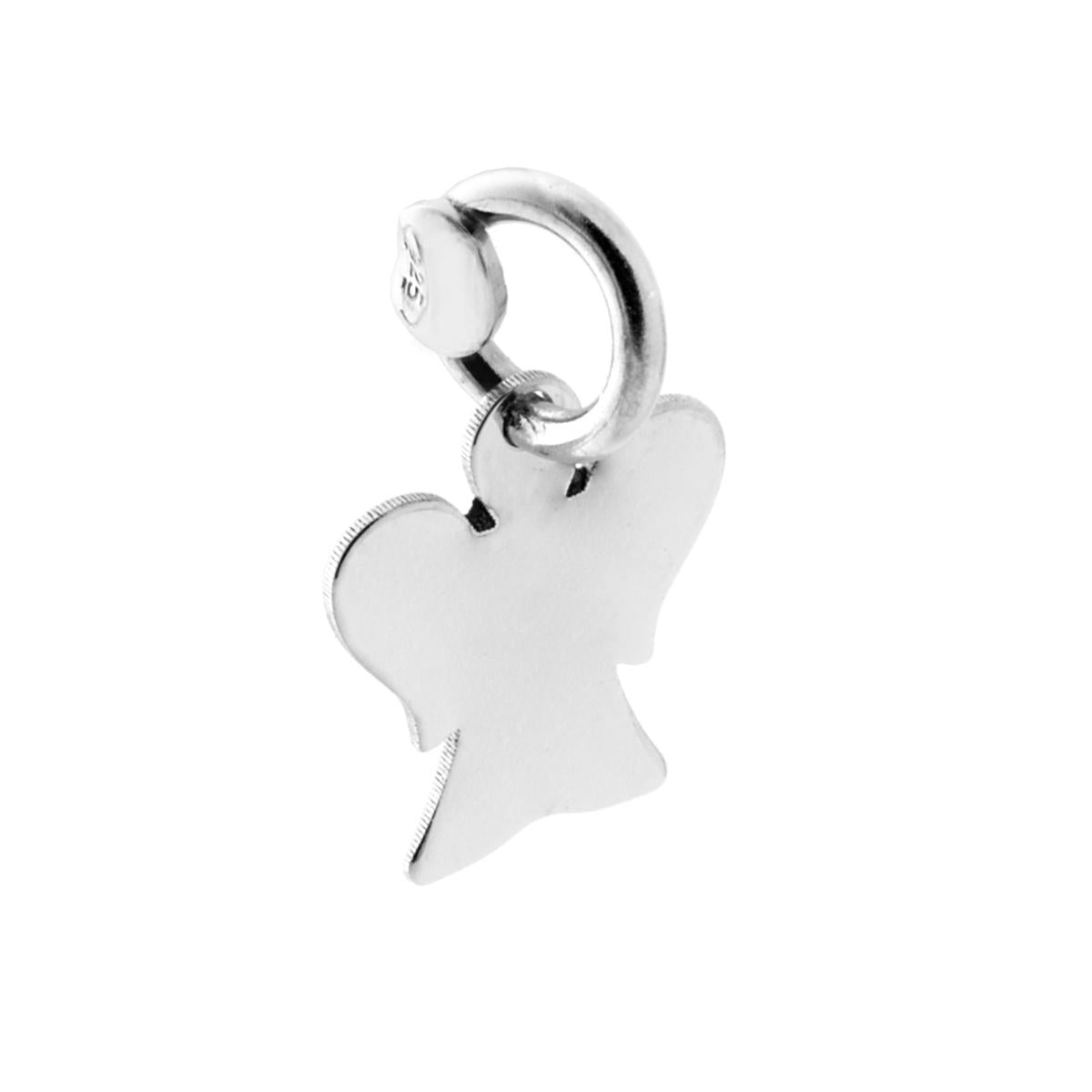 Ciondolo Angelo Plain in ARGENTO 925 Galvanica Rodio