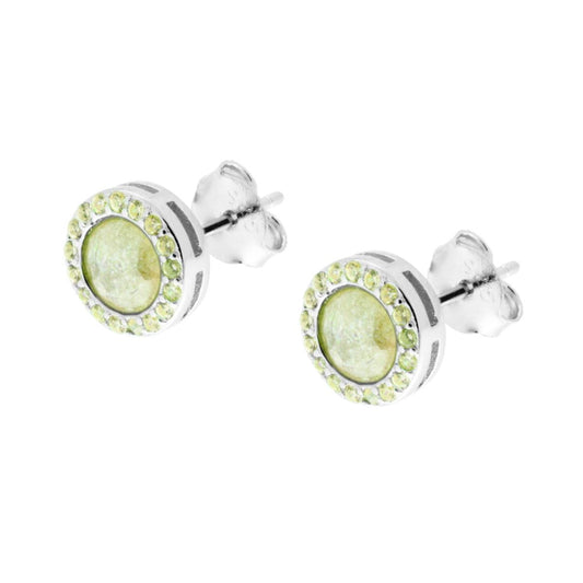 Orecchini con Pietra Scoppiata Giallo e Zirconi in ARGENTO 925 Galvanica Rodio