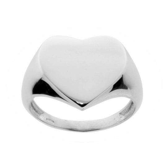 Anello Chevalier Cuore Plain in ARGENTO 925 Galvanica Rodio