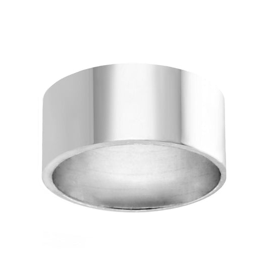 Anello a Fascia mm 9 con lavorazione Liscia e Lucida in ARGENTO 925 Galvanica Rodio