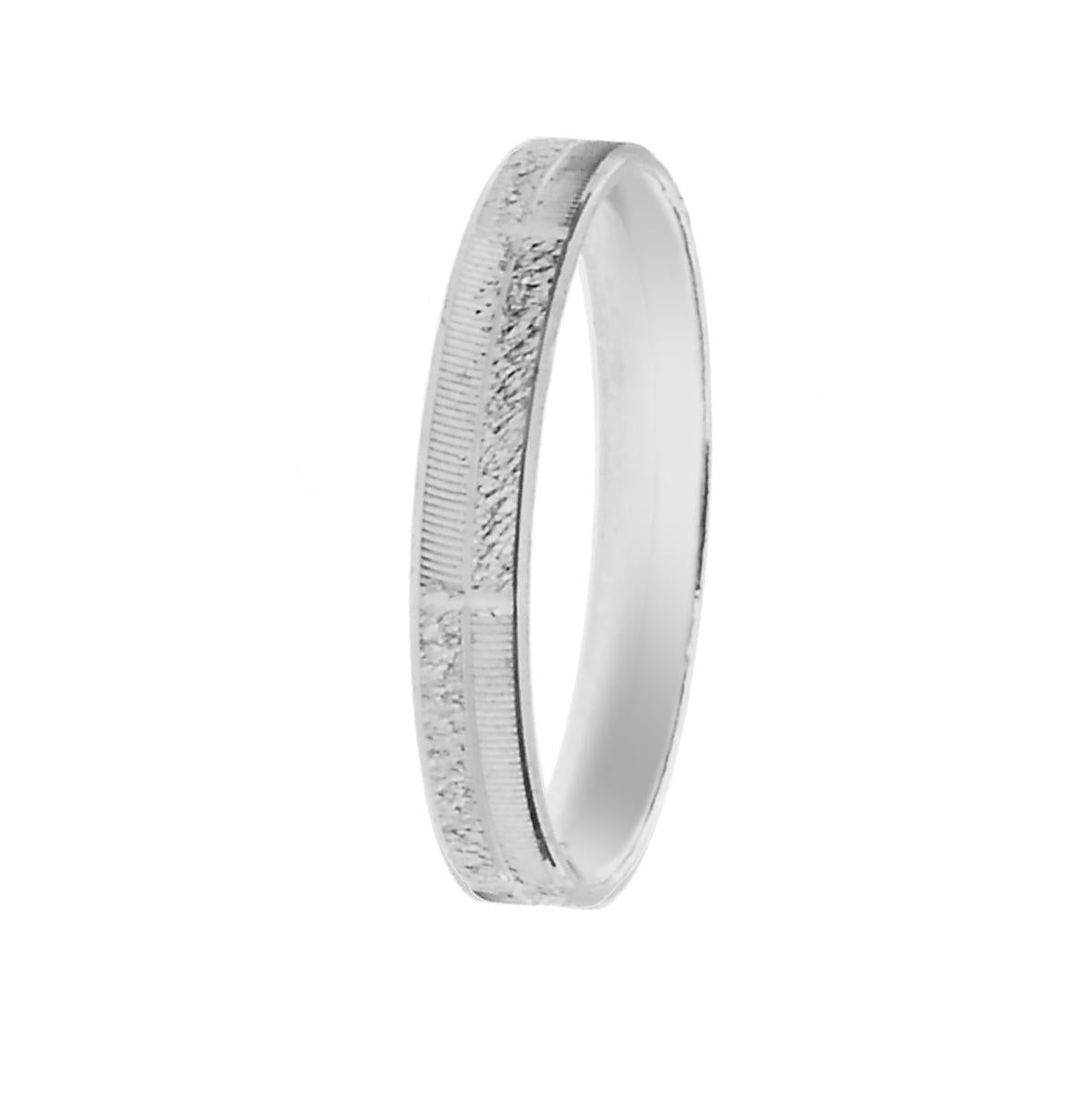 Anello Fedina di Fidanzamento Lui e Lei modello Confort Diamantata in ARGENTO 925 Galvanica Rodio