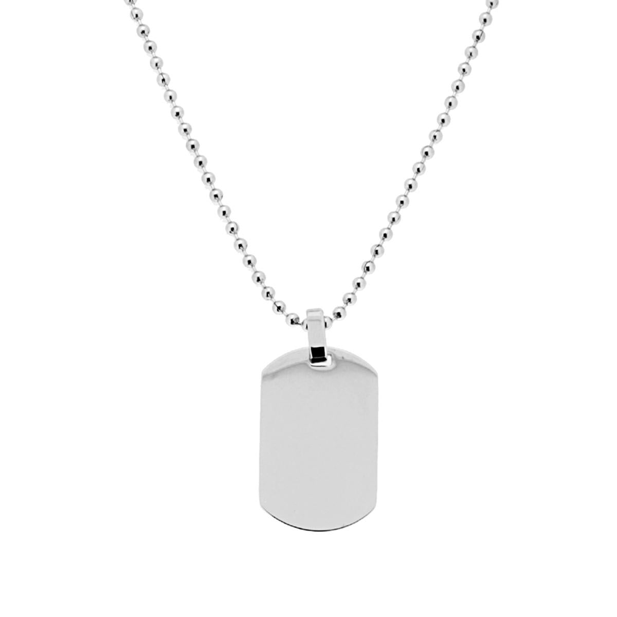 Collana con pendente a forma di Piastra Militare in ACCIAIO