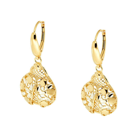 Orecchini Monachella con Coccinella Diamantata in ARGENTO 925 colore Oro