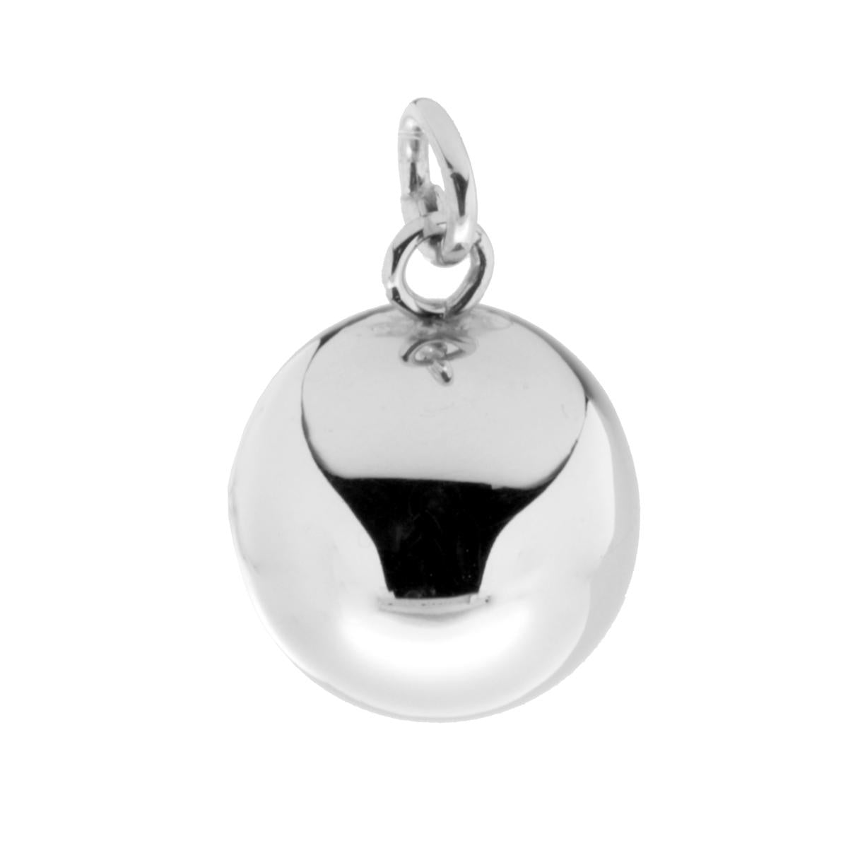 Ciondolo Chiama Angeli plain mm 19 con Sonaglio in ARGENTO 925 Galvanica Rodio