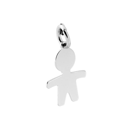 Ciondolo Bimbo plain mm 15 in ARGENTO 925 Galvanica Rodio