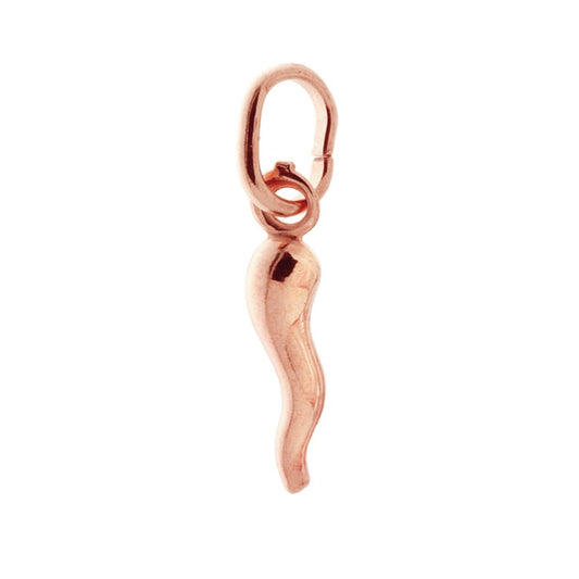 Ciondolo Portafortuna Corno mm 18 in ARGENTO 925 Galvanica Rosa
