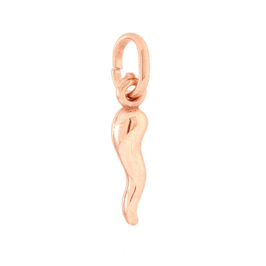 Ciondolo Portafortuna Corno mm 18 in ARGENTO 925 Galvanica Rosa