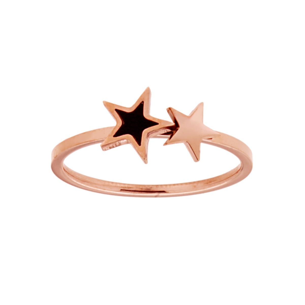 Anello con Stelle Galvanica Rosa in ACCIAIO